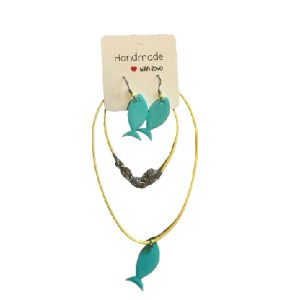 Pendientes y collar pescadito