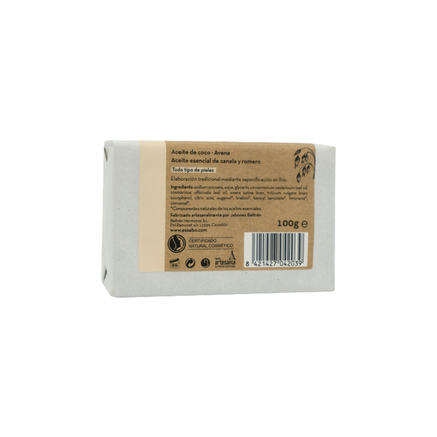 Jabón Natural Avena ESSABÓ - Imagen 2